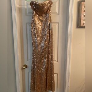 Lulu’s rose gold sequin gown Size S